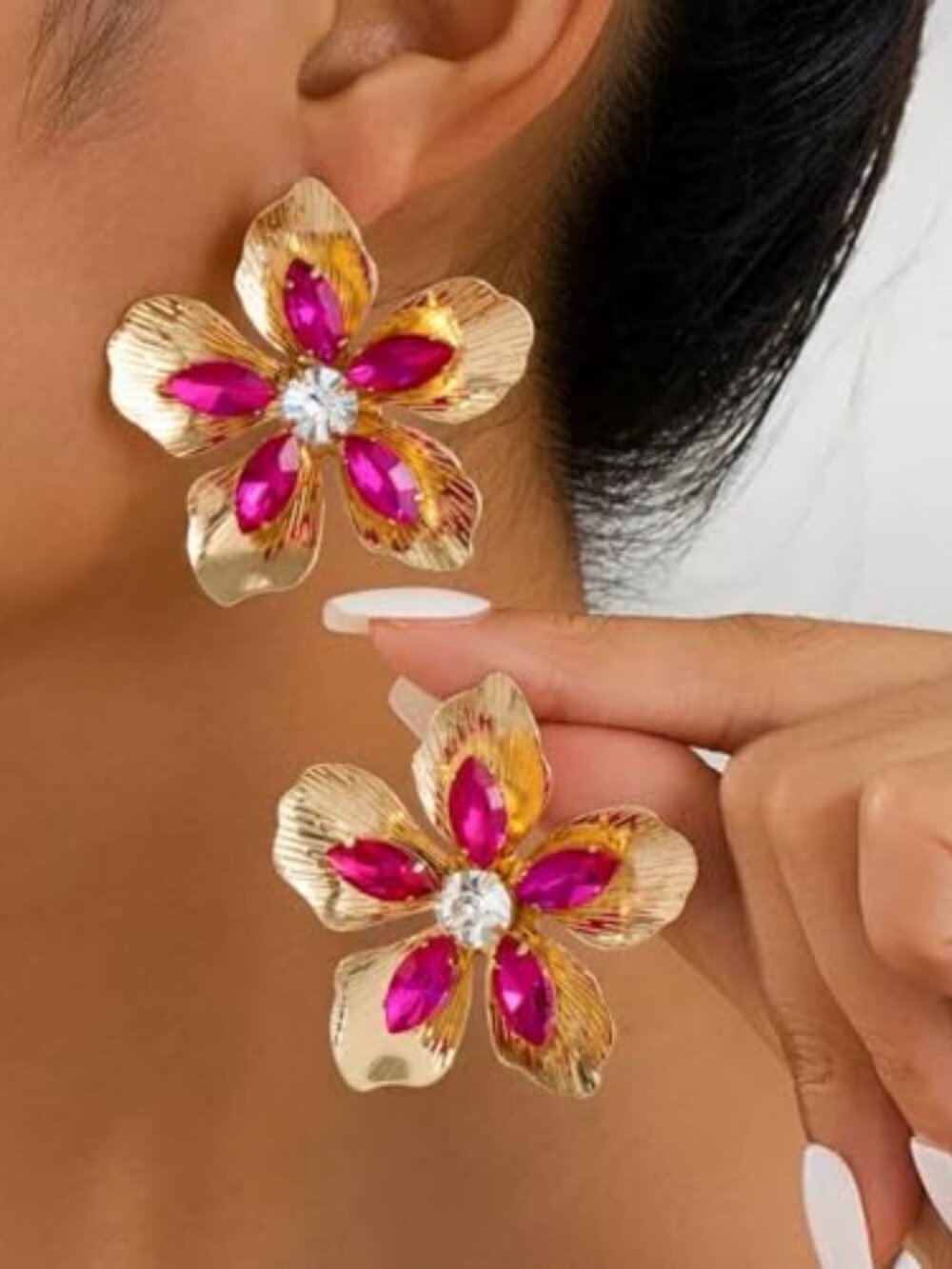 14K Gold Plated Gold Flower‎ Earrings for Women